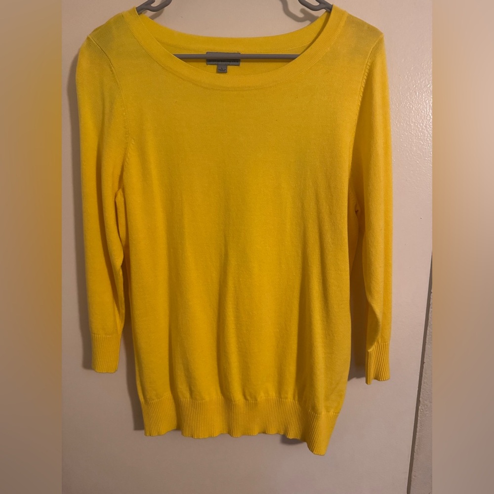 Joseph Yellow Crew Neck Sweater Lightweight Knit